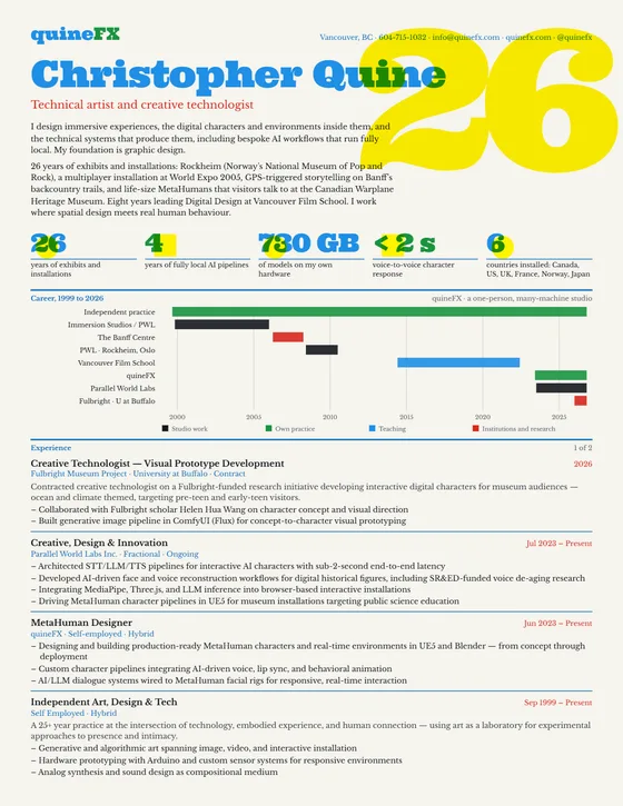 Page one of the Overprint resume